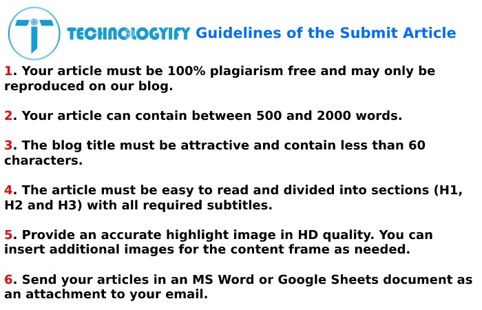 Guidelines of the Submit Article