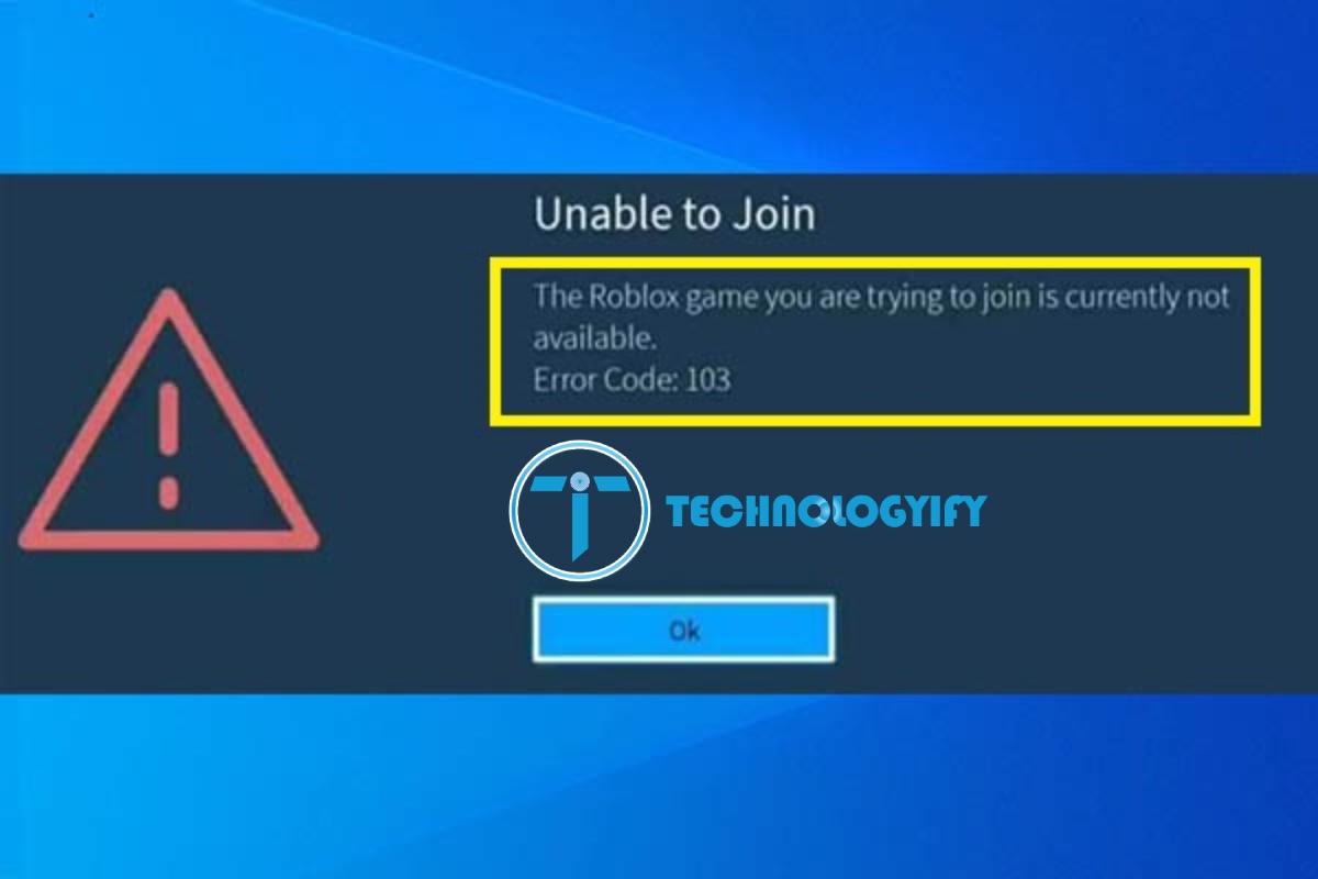 Roblox Error Code 103