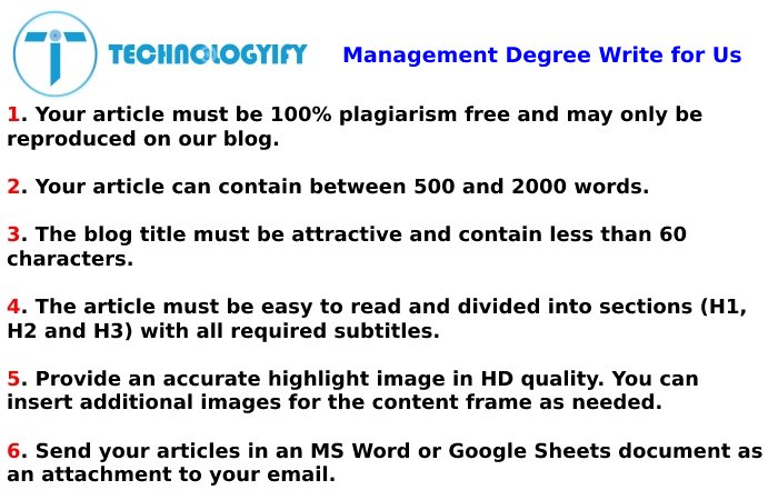 Guidelines of the Article –  Management Degree Write for Us