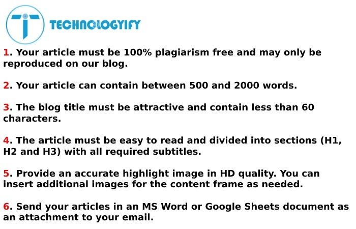 Article Guidelines on Technologyify - COSHH Write for Us