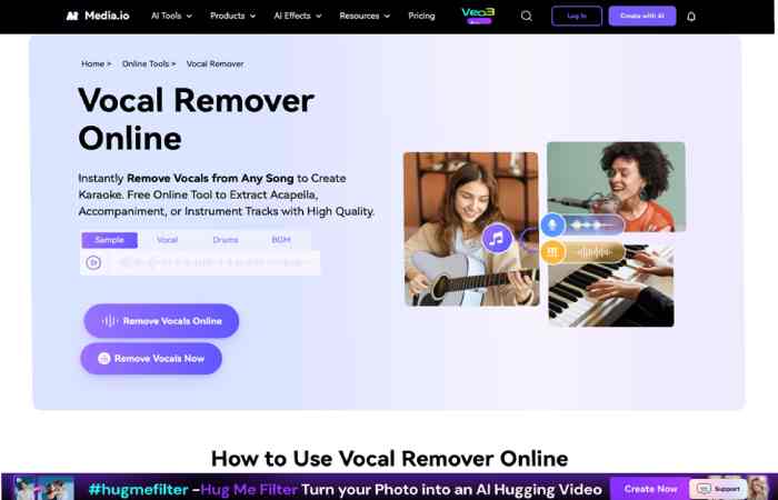 media.io vocal remover