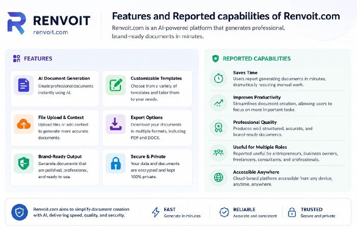 Renvoit.com Features and Reported Capabilities (2026)